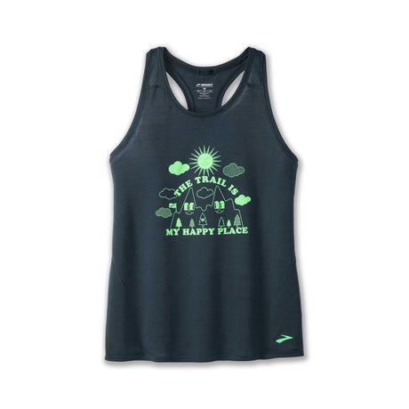 Brooks Distance 3.0 tank top course femme- Carbon / Happy Place