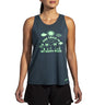 Brooks Distance 3.0 tank top course femme face- Carbon / Happy Place