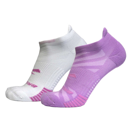 Brooks Ghost Lite No Show 2-Pack chaussettes de course à pied unisexes - Orchid et White / Orchid