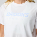Brooks Graphic t-shirt de course à pied - White / Halogen Blue