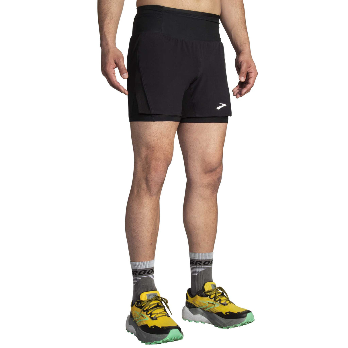 Brooks High Point short de course à pied 5 po 2-en-1 2.0 homme face - noir