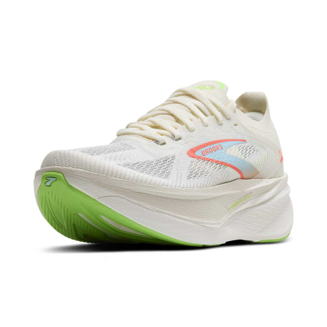 Brooks Hyperion Max 3 chaussures de course à pied femme pointe - Coconut / Green Gecko / Pink Clay