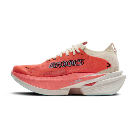 Brooks Hyperion Max 3 chaussures de course à pied femme lateral - Coconut / Fiery Coral / Atomizer