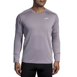 Chandail de course à pied à manches longues Brooks Notch Thermal 2.0 frosted lead homme face