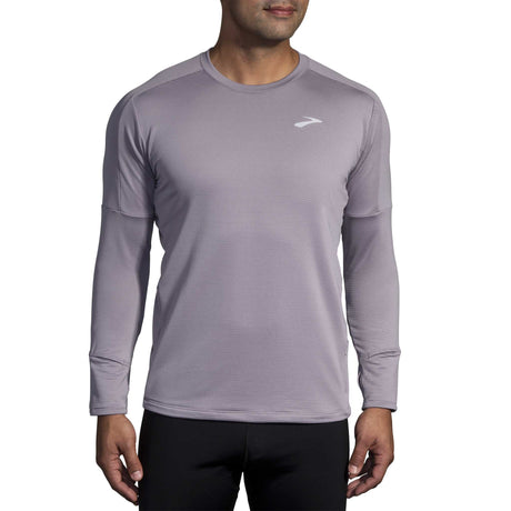 Chandail de course à pied à manches longues Brooks Notch Thermal 2.0 frosted lead homme face