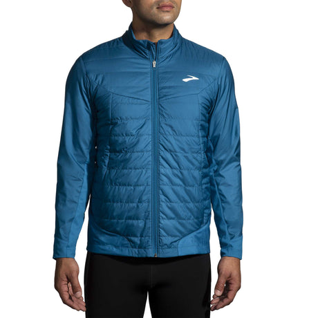 Brooks Shield Hybrid Jacket 2.0 manteau de course à pied ocean profond homme face