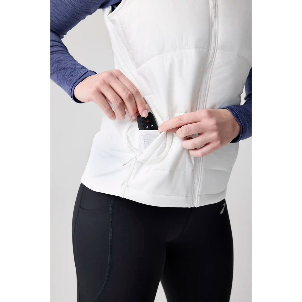 Brooks Shield Hybrid 3.0 Veste sans manches de course à pied femme - Blanc