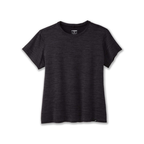 Brooks Luxe T-shirt de course à pied à manches courtes femme - Heather Deep Black