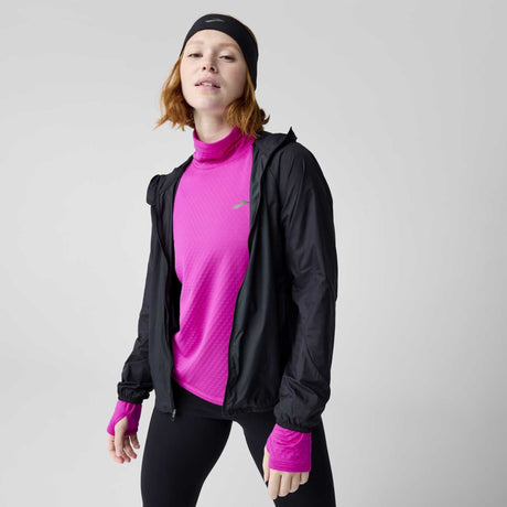 Brooks Canopy Packable Jacket coupe-vent de course à pied pour femme - Noir