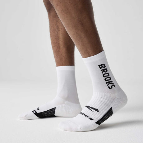 Brooks Ghost Crew chaussettes de course à pied unisexes - White / Brooks
