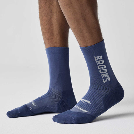 Brooks Ghost Crew chaussettes de course à pied unisexes - Steel Blue / Brooks