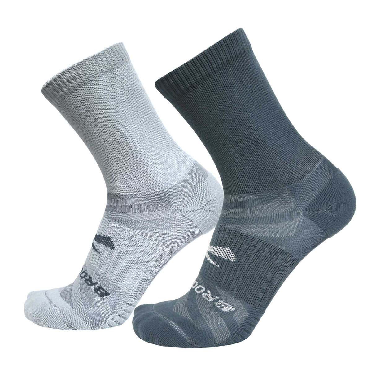 Brooks Ghost Crew 2-pack chaussettes de course à pied unisexes - Storm & Smoke