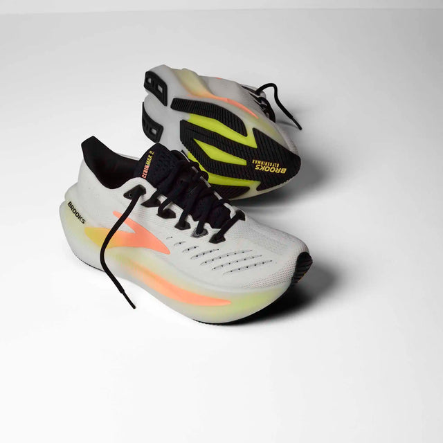 Brooks Glycerin Max 2 chaussures de course à pied femme - White / Cyber Yellow / Nightlife