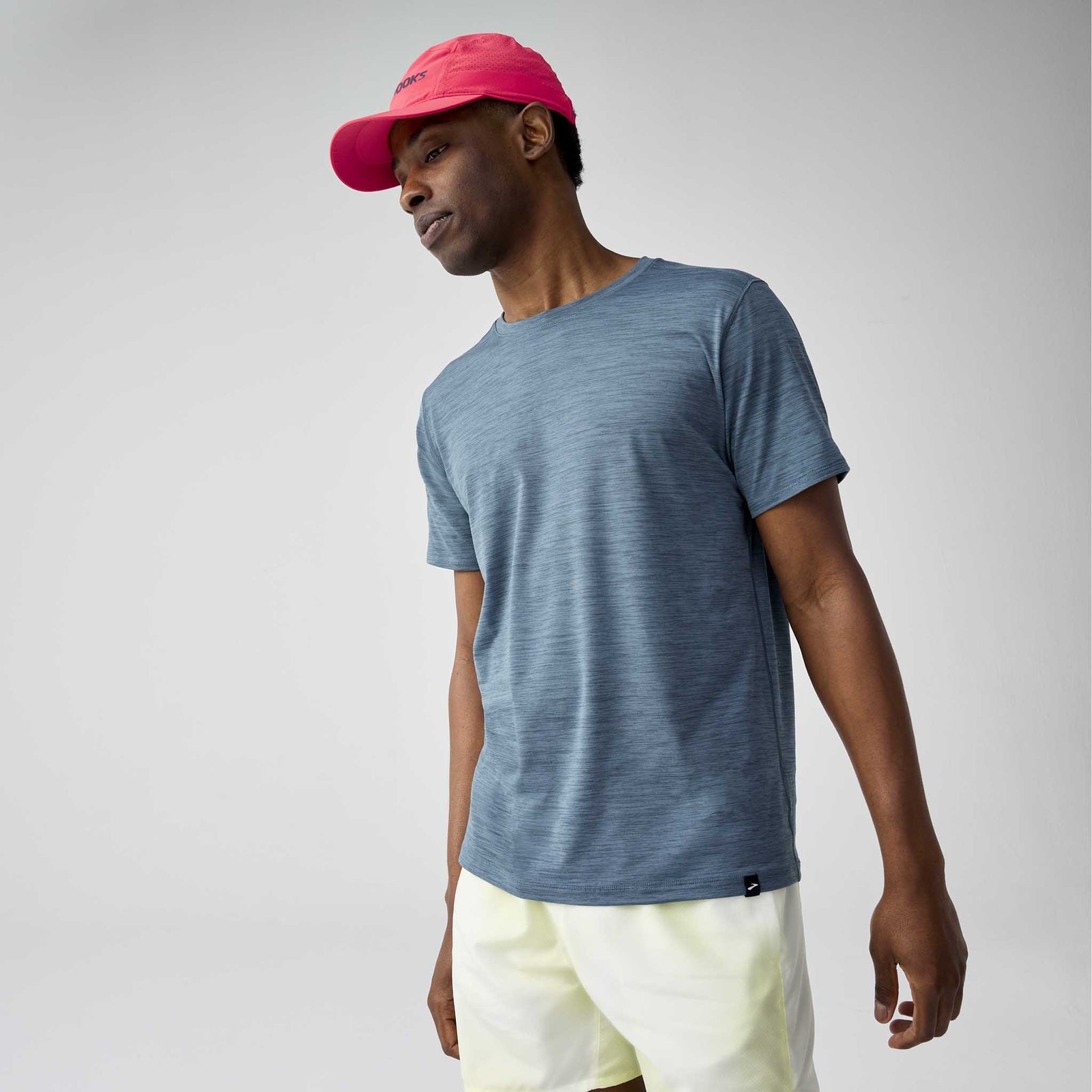Brooks Luxe Short Sleeve T-shirt de course à manches courtes homme - Heather Slate Grey