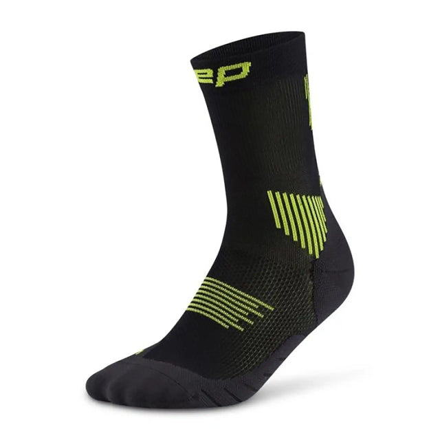 CEP Chaussettes Core Run Mid Cut pour homme - Noir / Lime