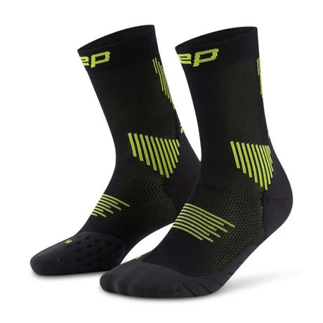 CEP Chaussettes Core Run Mid Cut pour homme - Noir / Lime