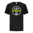 T-shirt Fan CS Trident noir avec l'écusson du Club de Soccer Trident à l'avant