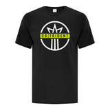 T-shirt Fan CS Trident noir avec l'écusson du Club de Soccer Trident à l'avant