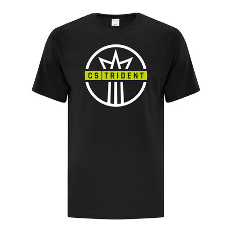 Black CS Trident fan t-shirt with the Trident Soccer Club crest on the front