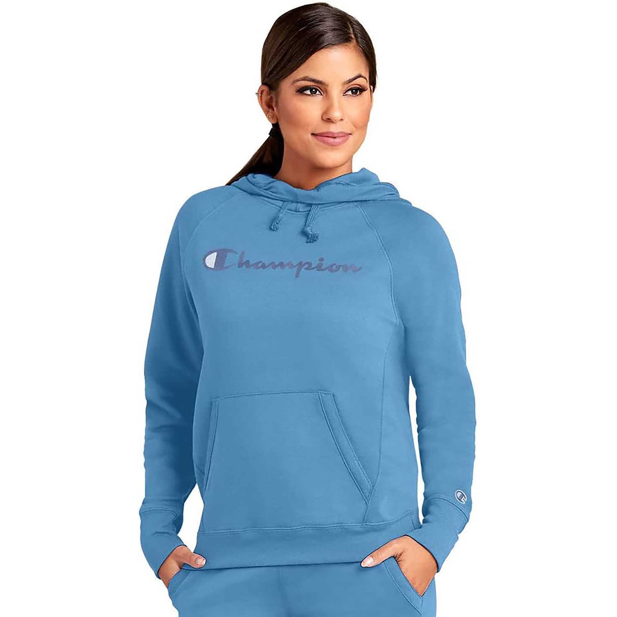 Champion Powerblend Hoodie chandail molletonné à capuche pour femme - Team Lite Blue