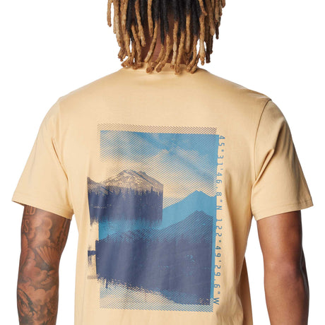 Columbia Rapid Ridge II t-shirt homme detail dos -Light Camel / Tonal Treescape