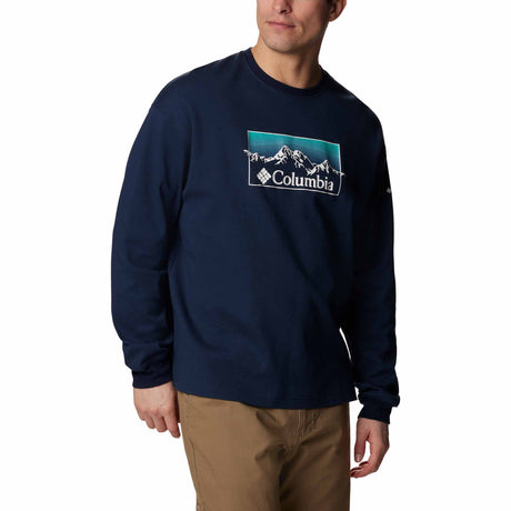 Columbia Duxbery™ Relaxed t-shirt manches longues pour homme - Collegiate Navy / Linear Range Graphic