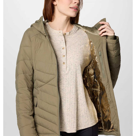 Columbia manteau à capuchon Joy Peak II femme doublure Omni-Heat Infinity -Stone Green