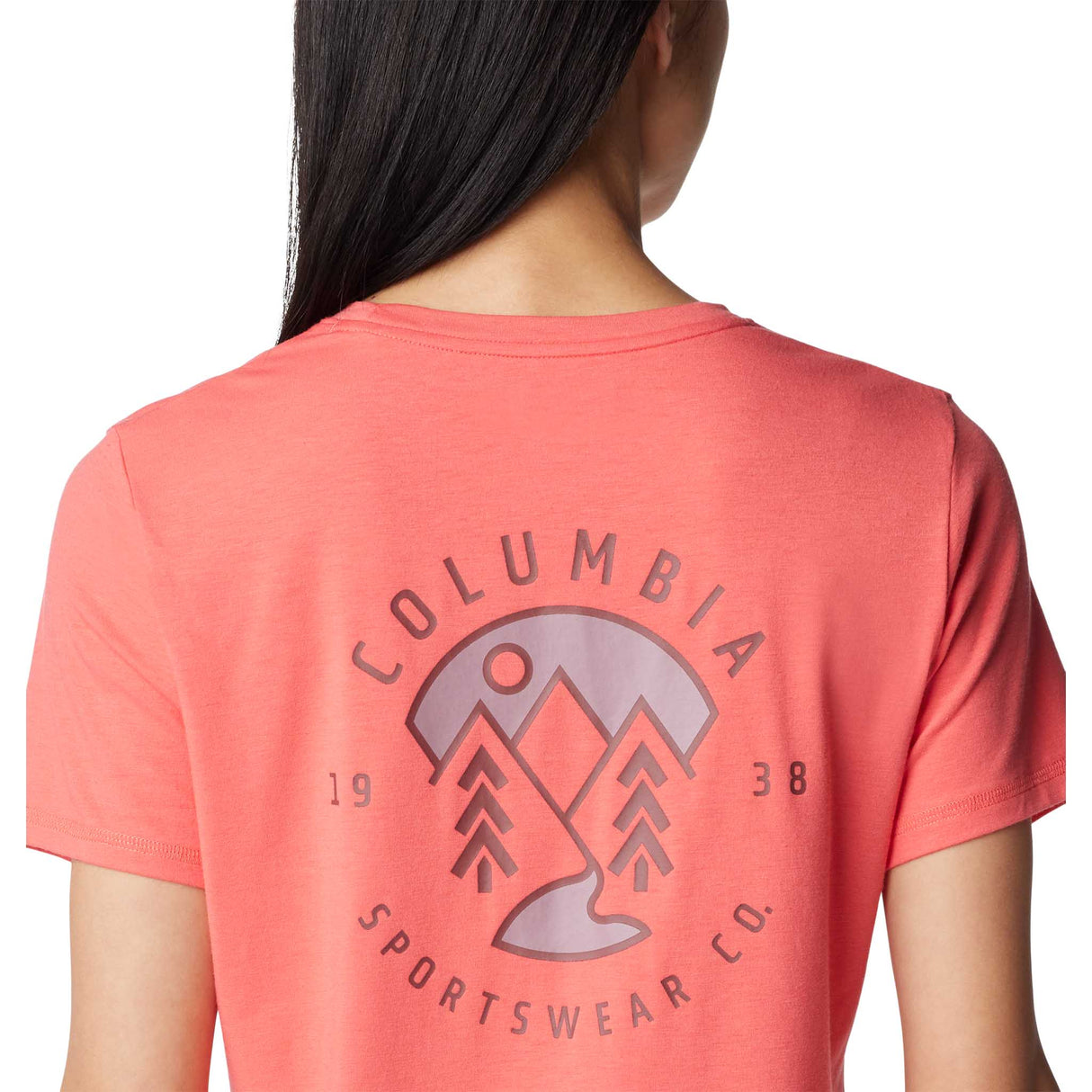 Columbia Sun Trek t-shirt femme dos détails  -Juicy / Naturally Boundless