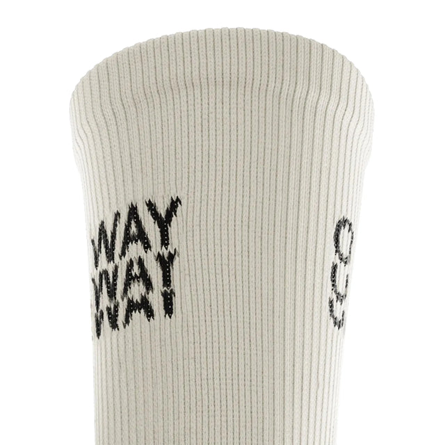 Outway Core Off White Crew unisex running sock - Off White - cuff close-up