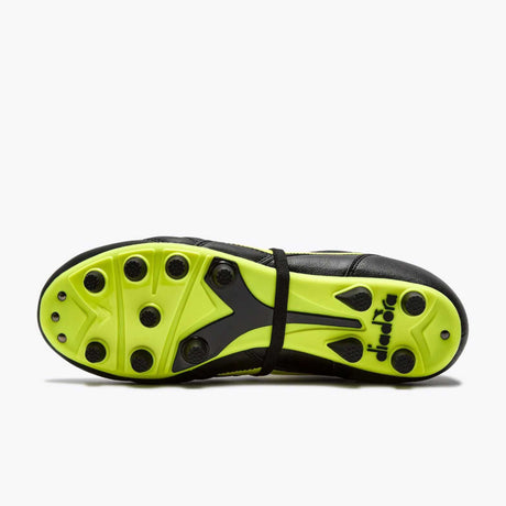 Diadora Brasil Icon LT T MDPU chaussures de soccer à crampons - Noir / Jaune Fluo
