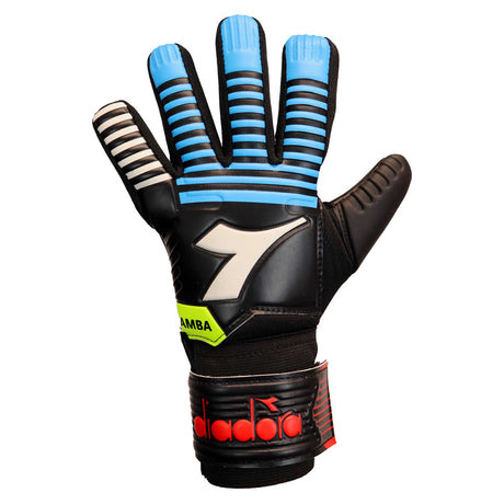 Diadora Samba Performance gants de gardien de but de soccer - Noir / Rouge / Bleu