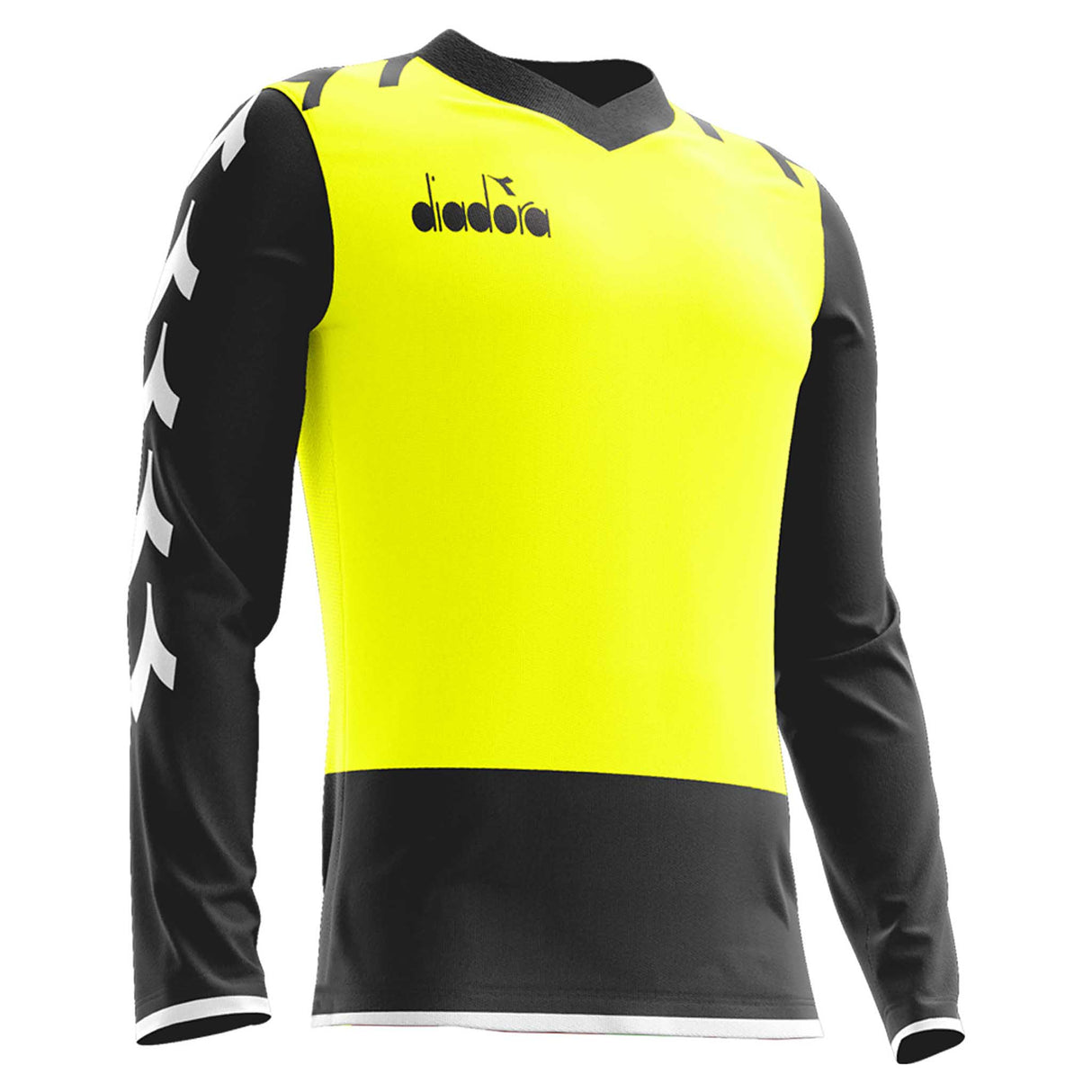 Diadora Tricolor maillot de gardien de but de soccer adulte et enfant - Jaune / Noir / Blanc