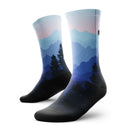 Outway Dreamline Summit Crew unisex running sock - Blue - pair, three-quarter view