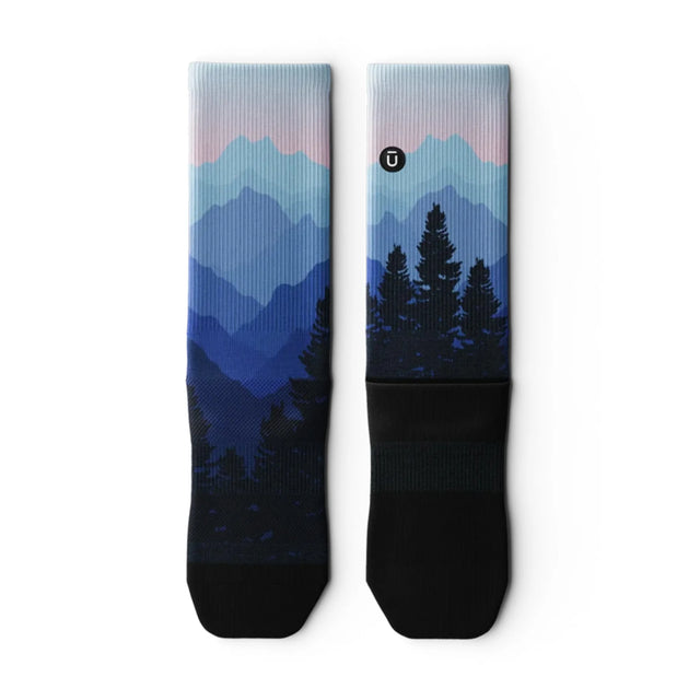 Outway Dreamline Summit Crew unisex running sock - Blue - flat lay pair
