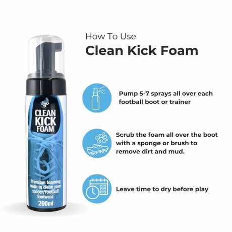 GloveGlu Clean Kick Foam Premium Wash for Soccer Shoes - 200 ml