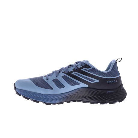 Inov-8 TrailFly souliers de course trail homme lateral - Blue Grey/Black/Slate