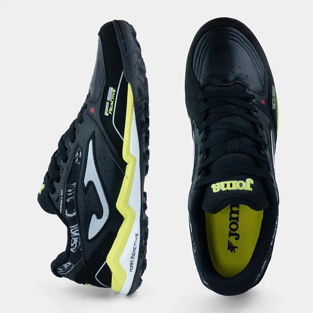 Joma FS Reactive 2601 Turf chaussure de soccer terrain synthétique - Noir / Blanc / Jaune