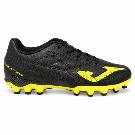 Chaussure de soccer gazon artificiel Joma Evolution JR 2501 noir et blanc pour enfant / Joma Evolution JR 2501 AG kids artificial ground soccer shoe black and white