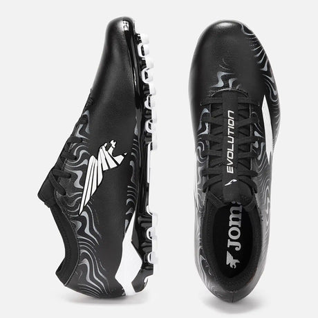 Joma Evolution JR 2501 AG Chaussures de soccer gazon artificiel pour enfants - Noir / Blanc