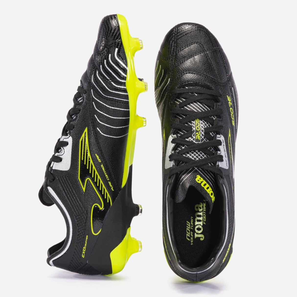 Joma Score FG chaussures de soccer à crampons adulte - Noir / Jaune