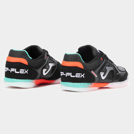 Joma Top Flex 2501 Futsal Indoor Soccer Shoes - Black / Turquoise / Coral