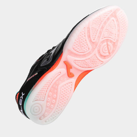 Joma Top Flex 2501 Futsal Indoor Soccer Shoes - Black / Turquoise / Coral