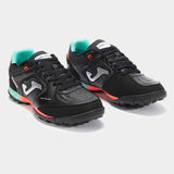 Joma Top Flex 2501 Turf Soccer Shoes - Black / Coral / Turquoise