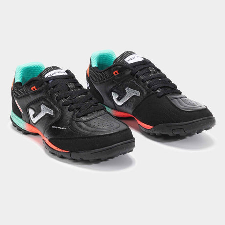Joma Top Flex 2501 Turf Soccer Shoes - Black / Coral / Turquoise