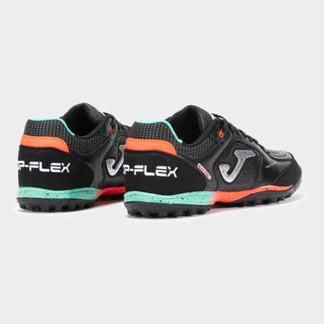 Joma Top Flex 2501 Turf Soccer Shoes - Black / Coral / Turquoise
