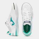Joma Top Flex 2502 Futsal Indoor Soccer Shoes - White / Turquoise
