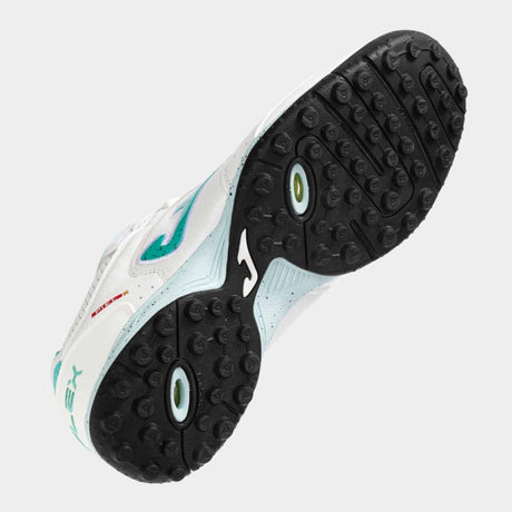 Joma Top Flex 2502 TF Turf Soccer Shoes - White / Turquoise