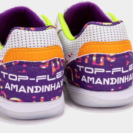 Joma Top Flex 2572 Amandinha Futsal Indoor Soccer Shoes - White / Purple