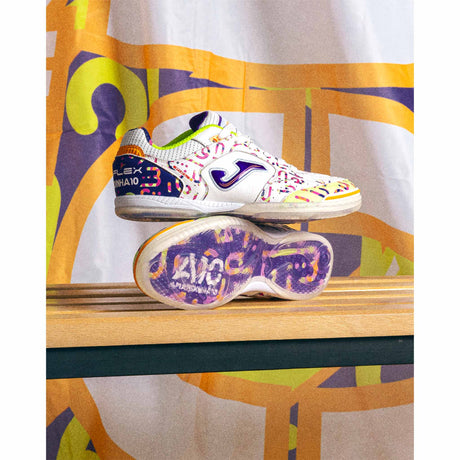 Joma Top Flex 2572 Amandinha Futsal Indoor Soccer Shoes - White / Purple