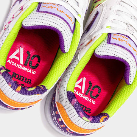 Joma Top Flex 2572 Amandinha Futsal Indoor Soccer Shoes - White / Purple